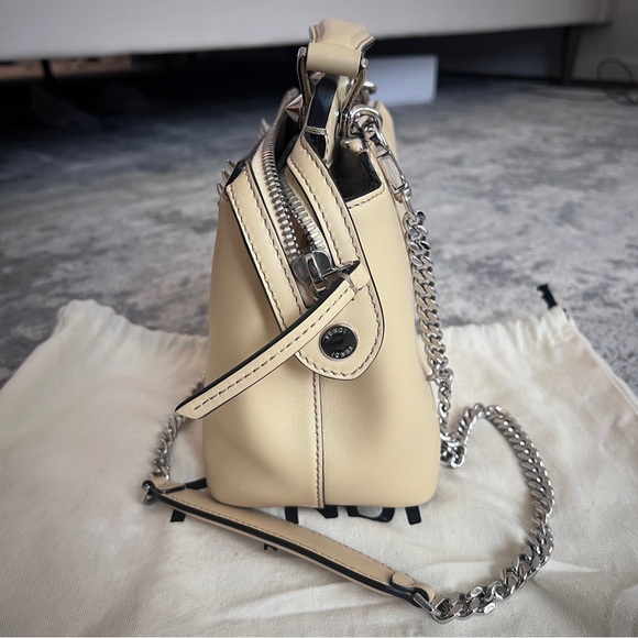 Fendi DotCom Faces Convertible Small Yellow Satchel - Picture 12 of 12